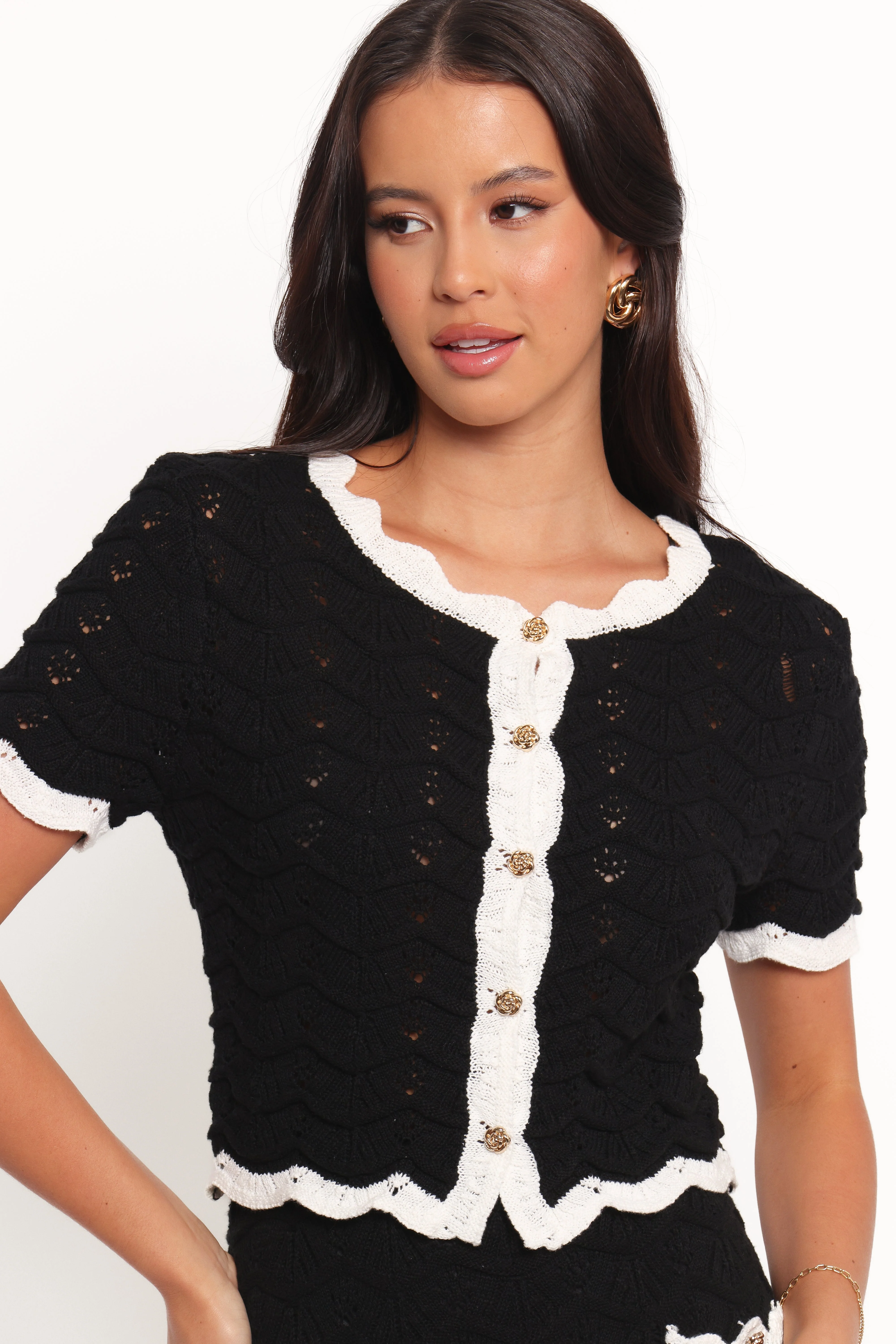 Madalyn Knit Skirt Set - Black