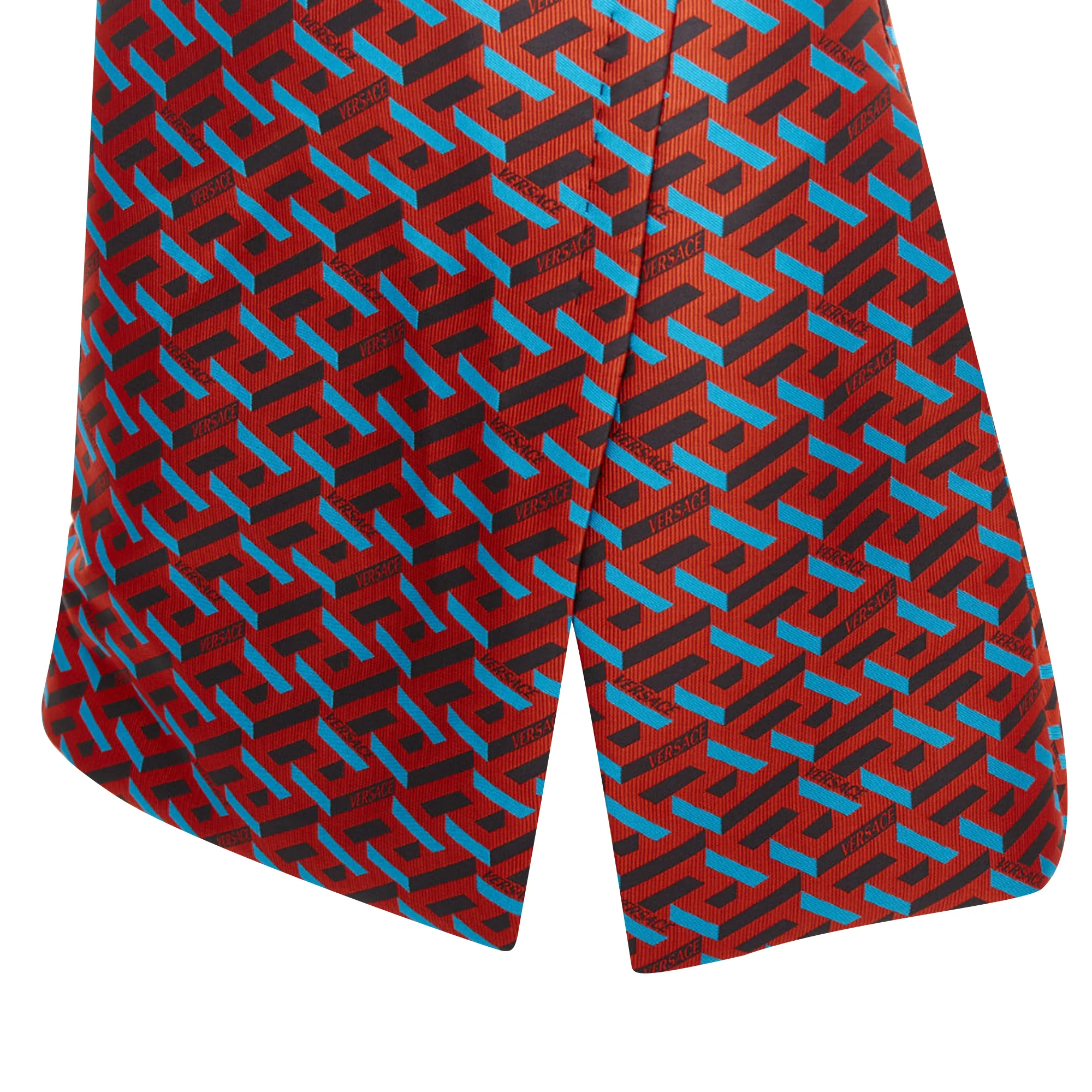 Versace La Greca Logo Geometric Split Mini Skirt