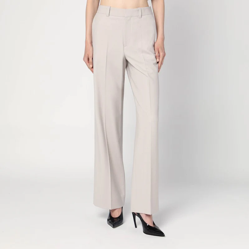Victoria Beckham Women's Pumice-Colou Trousers In Wool Blend
