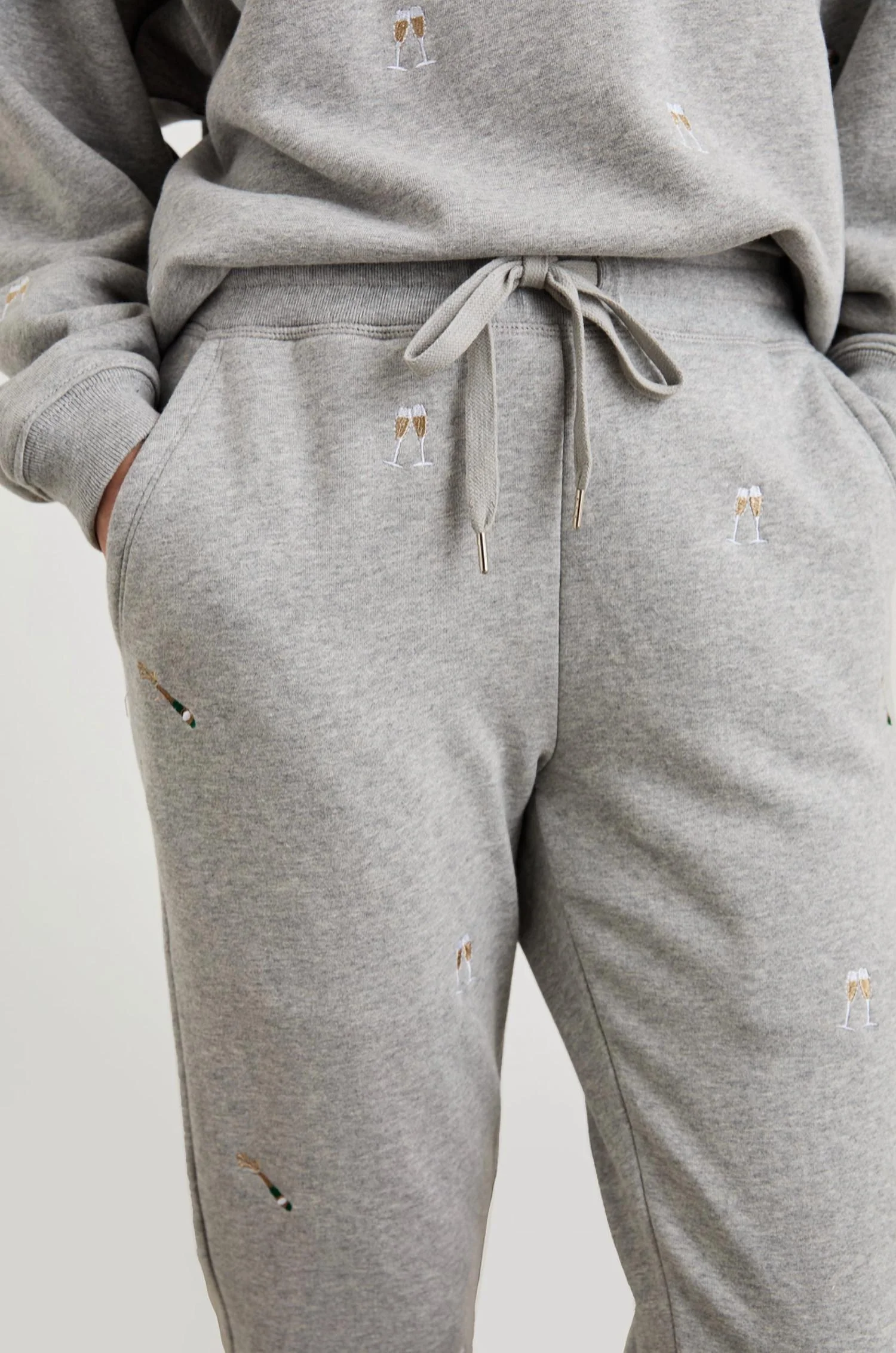 Kingston Sweatpant In Champagne Embroidery