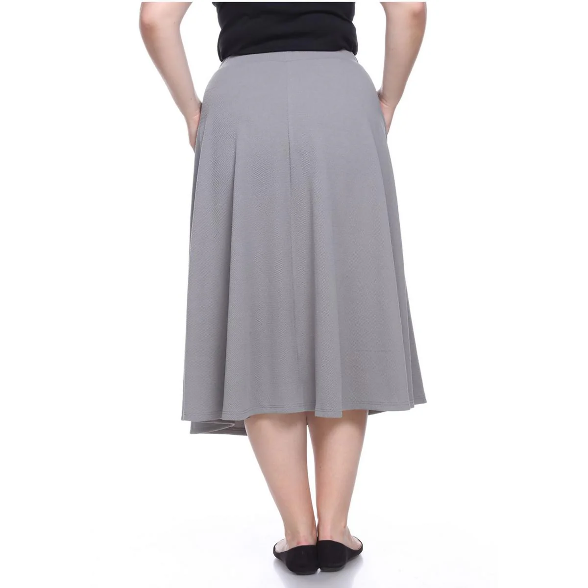 Plus Womens Knit Textured A-Line Skirt