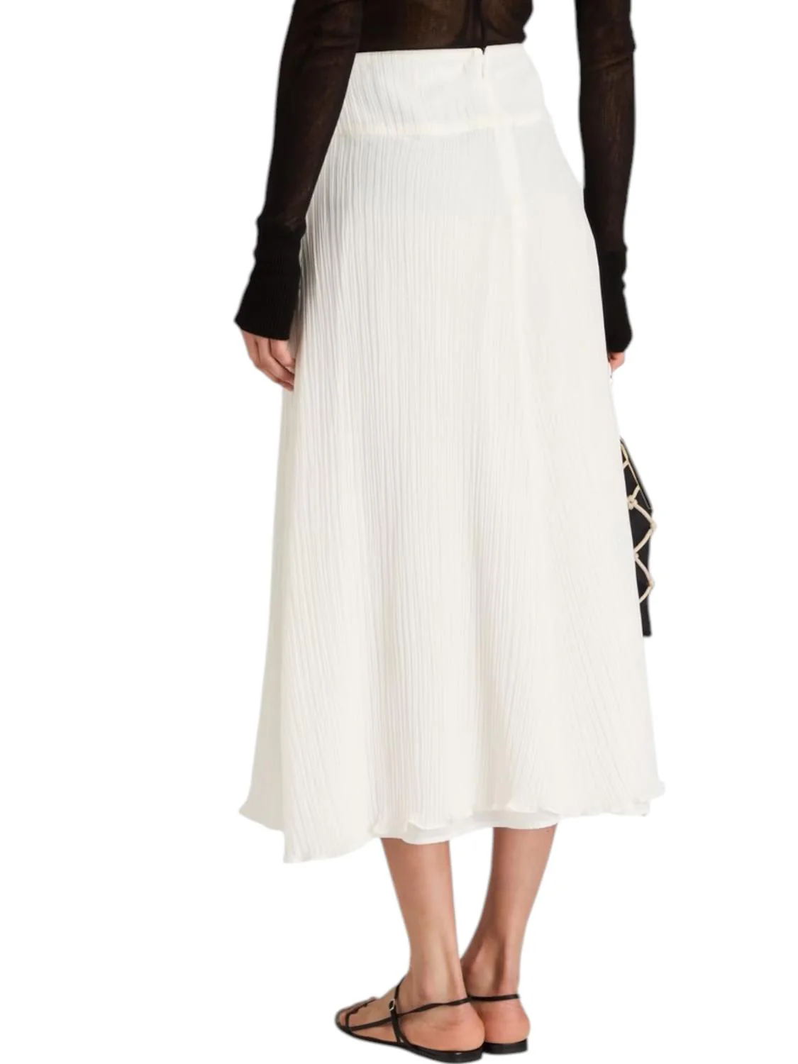 Parchment Textured Skirt In Off White