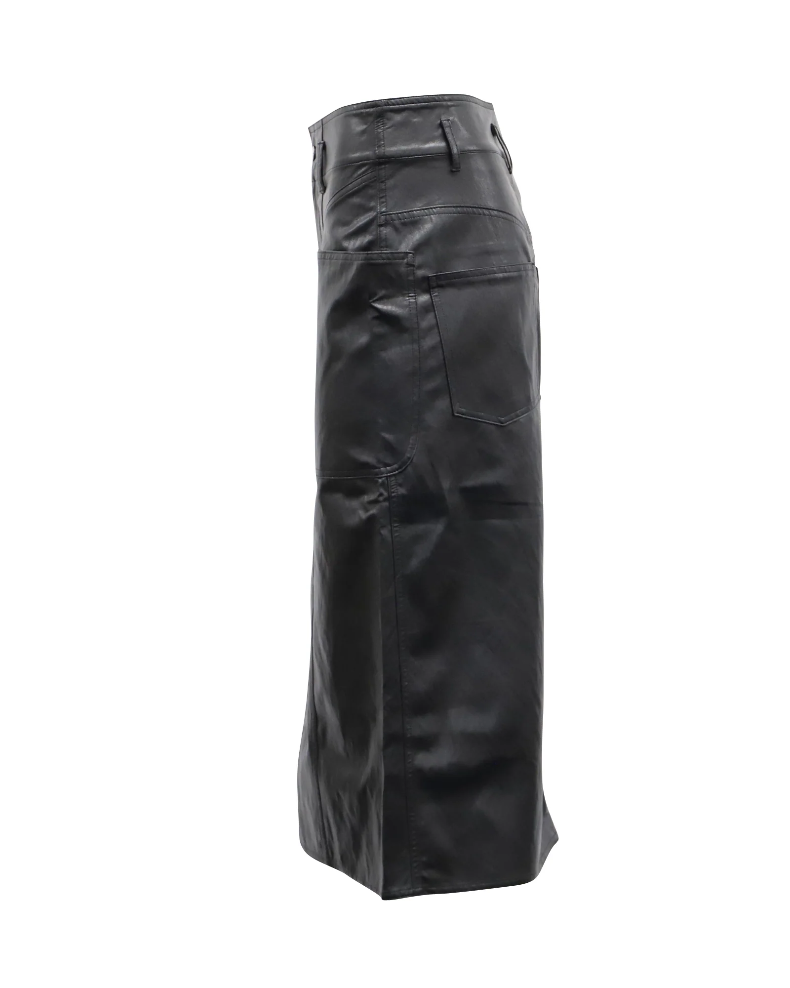 Etoile Isabel Marant Midi Skirt in Black Polyurethane