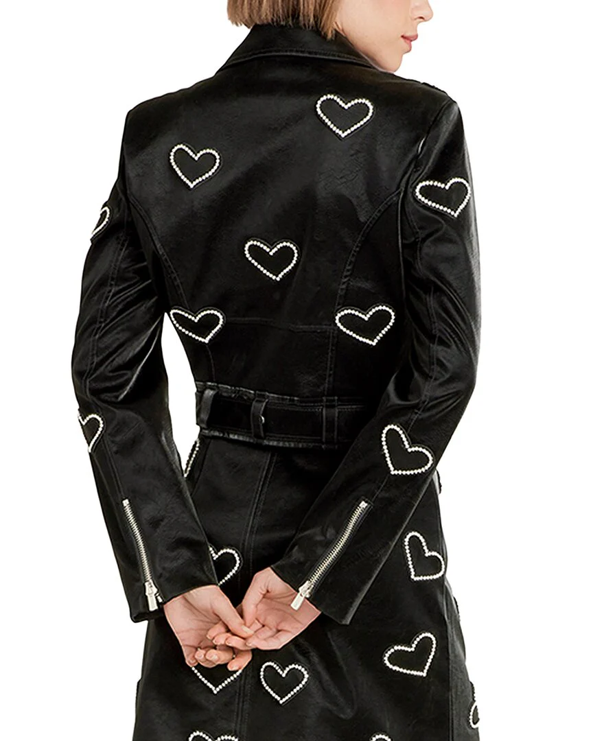 Cinq à Sept Rhinestone Hearts Zoe Jacket