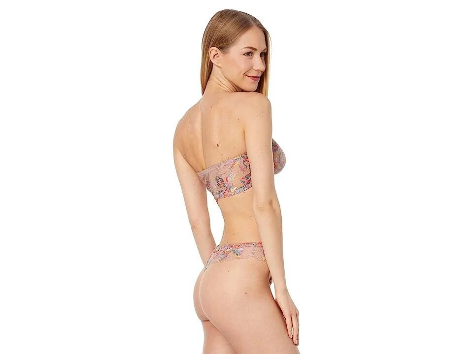 Cosabella Paradiso Bandeau Lingerie Women's P Pink Sheer Floral Stretch ERK299 (Pink,P)