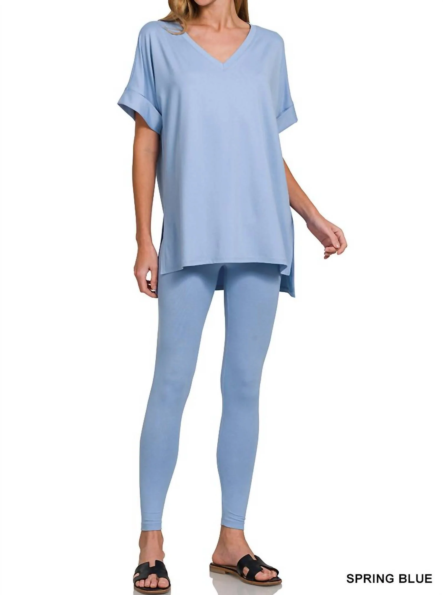 Brushed Loungewear Set In Spring Blue