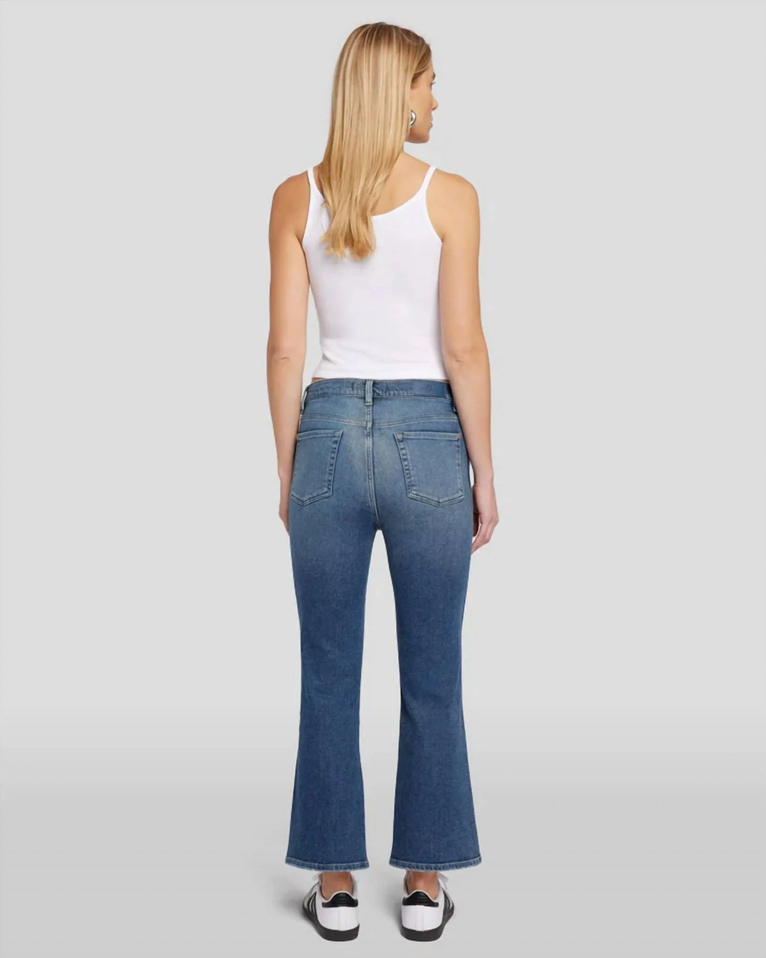 High Waist Slim Kick Jeans In Sea Level