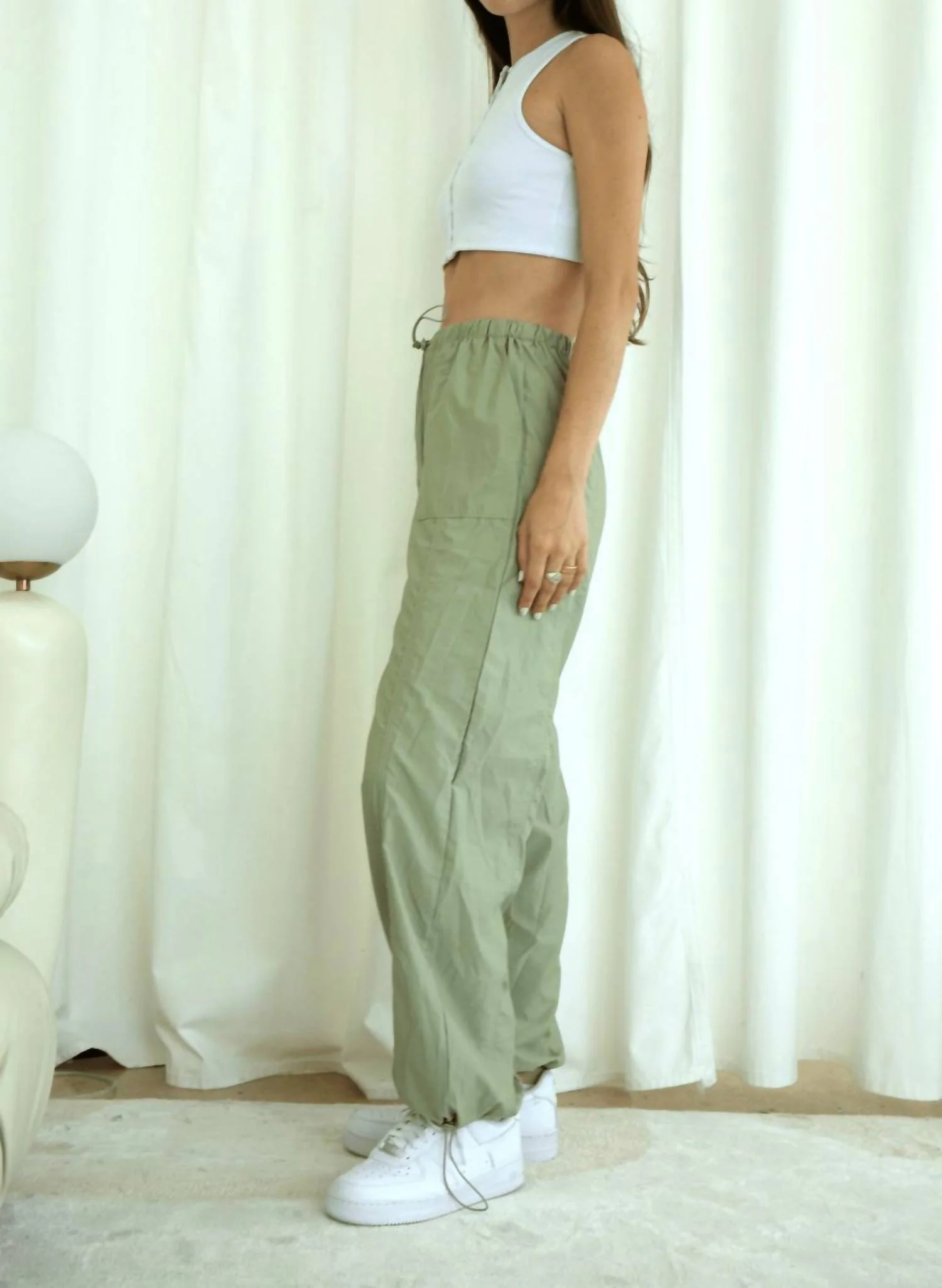 Luna Parachute Pant In Light Green