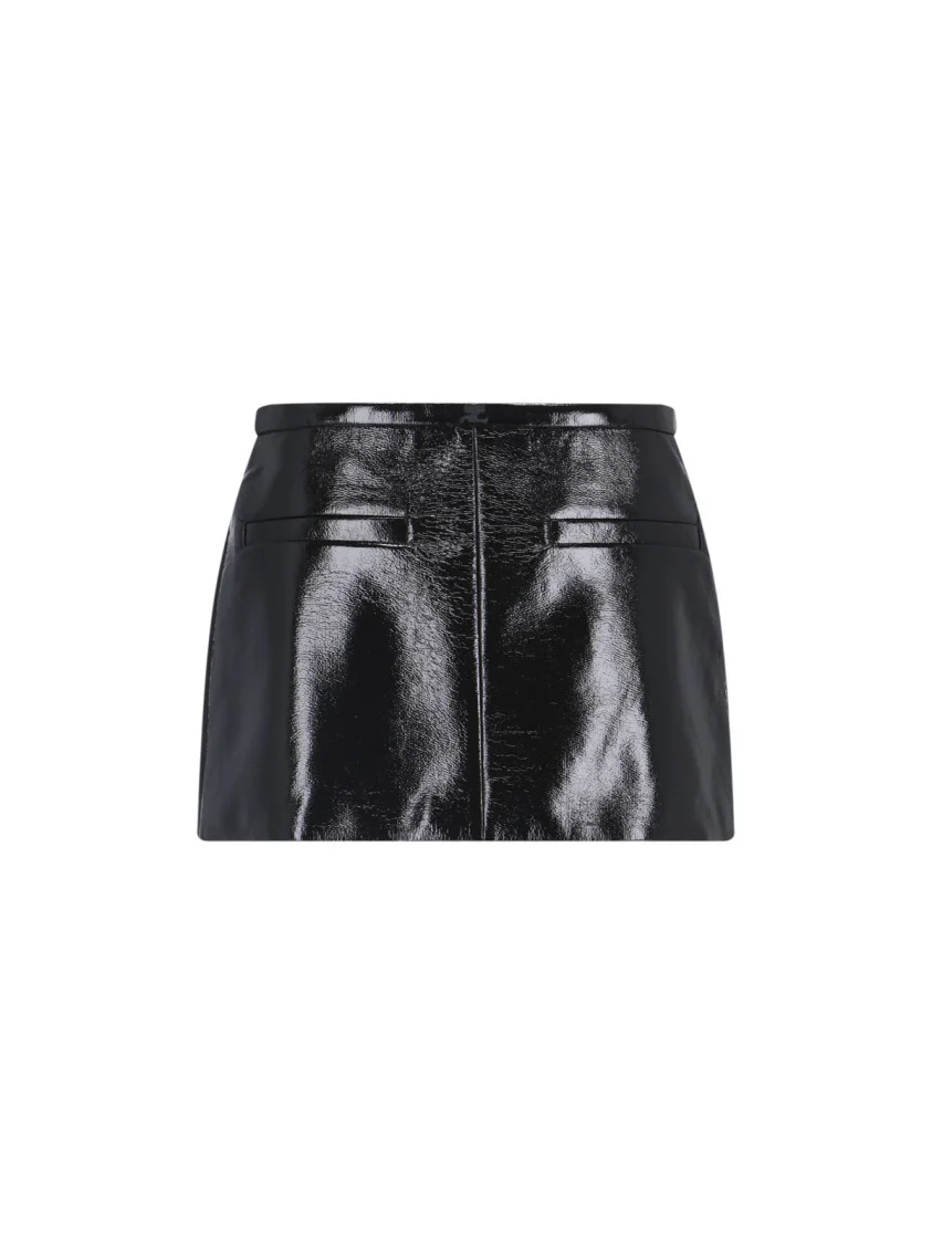 Black Vinyl Mini Skirt