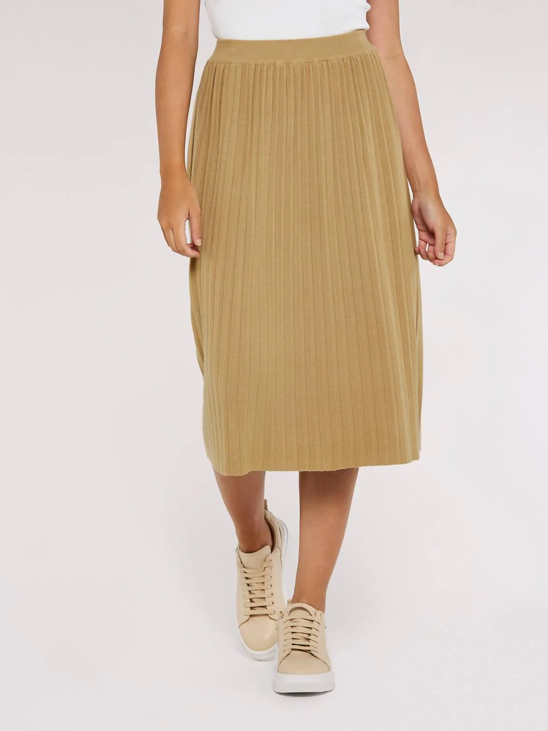 Women's Harper Pleated Knit Skirt In Stone