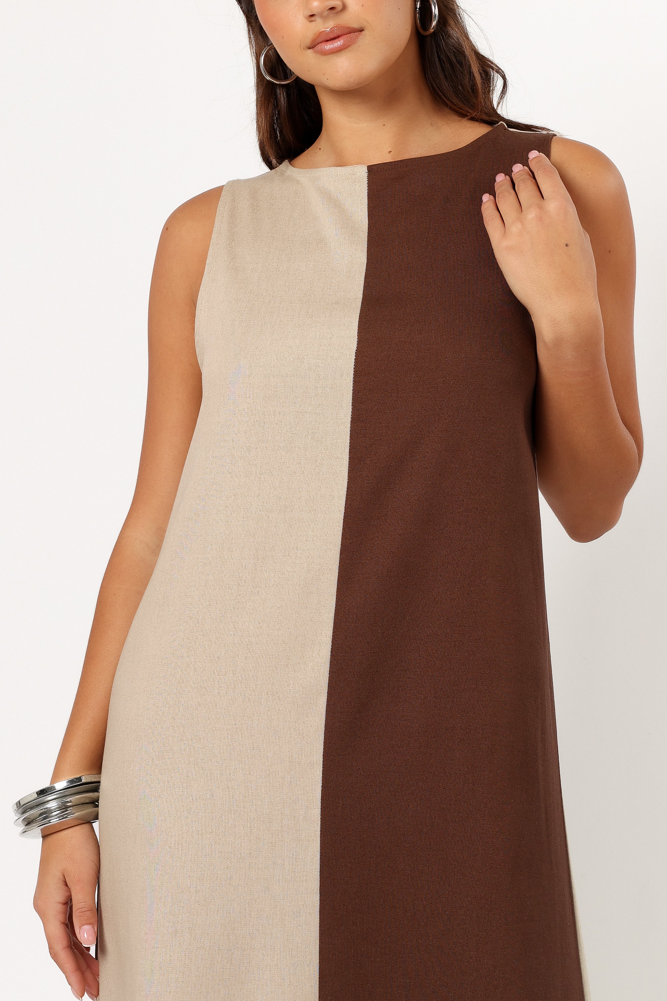 Lindi Maxi Dress - Brown/Beige