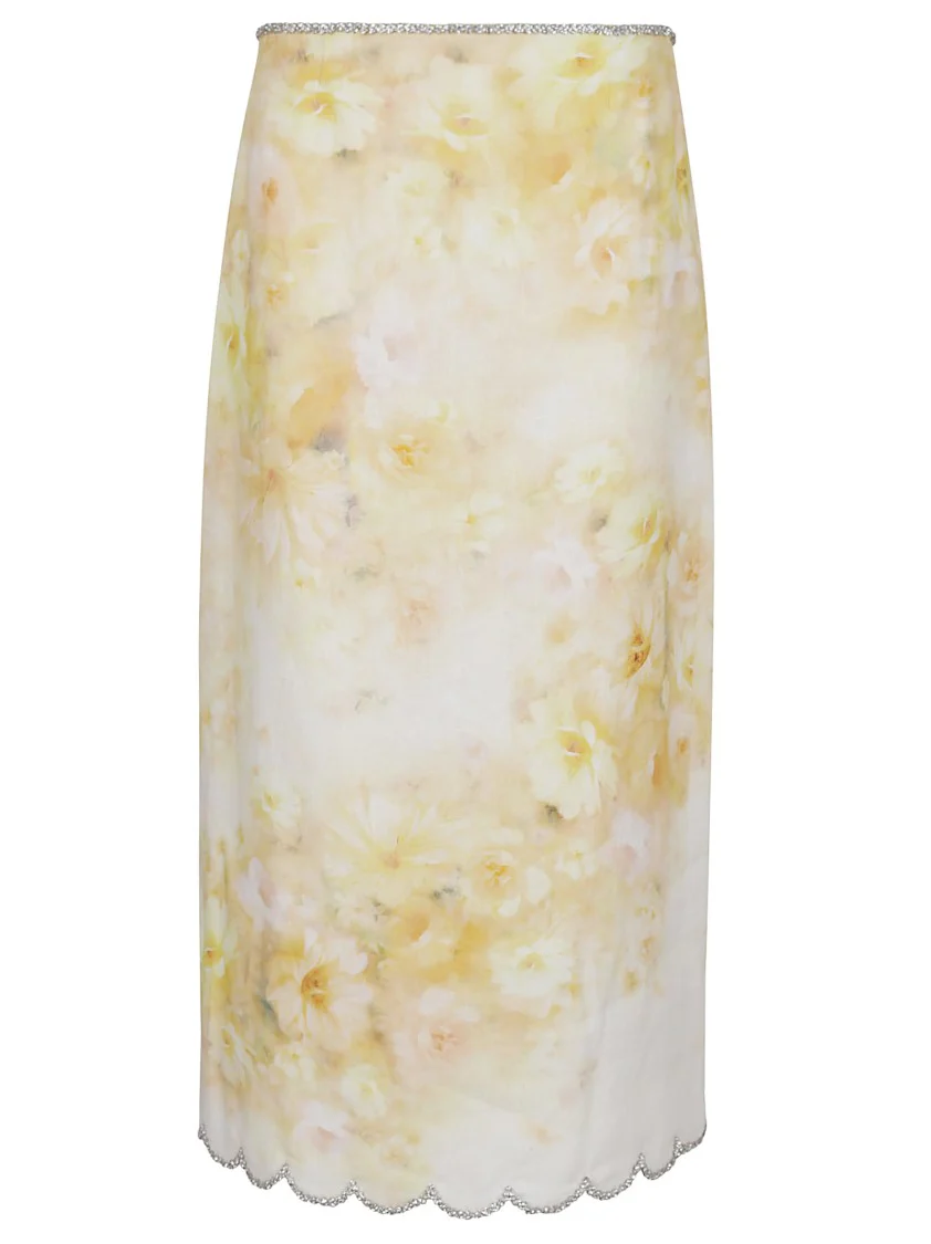 Crush Scalloped Midi Skirt