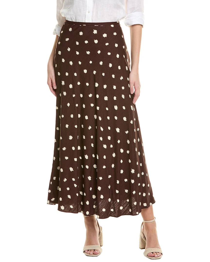 1.STATE Linen-Blend Midi Skirt