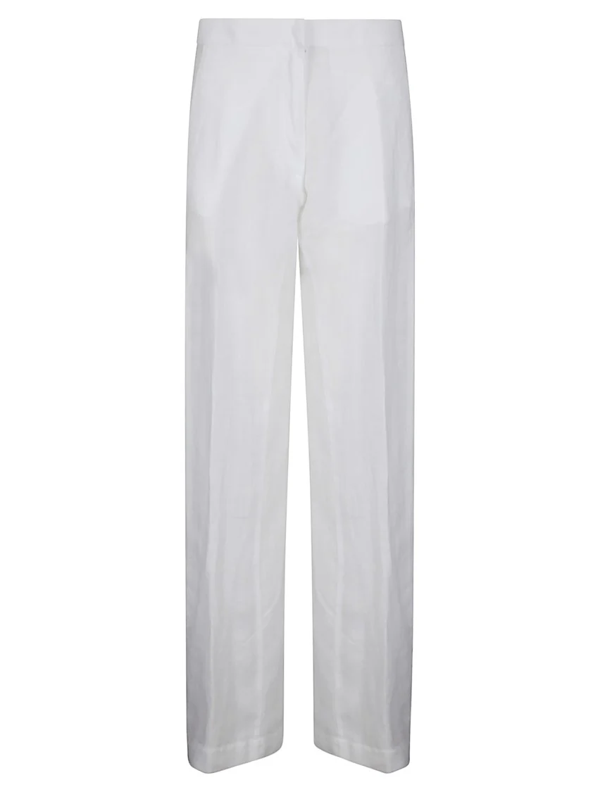 High-Waisted Linen Trousers