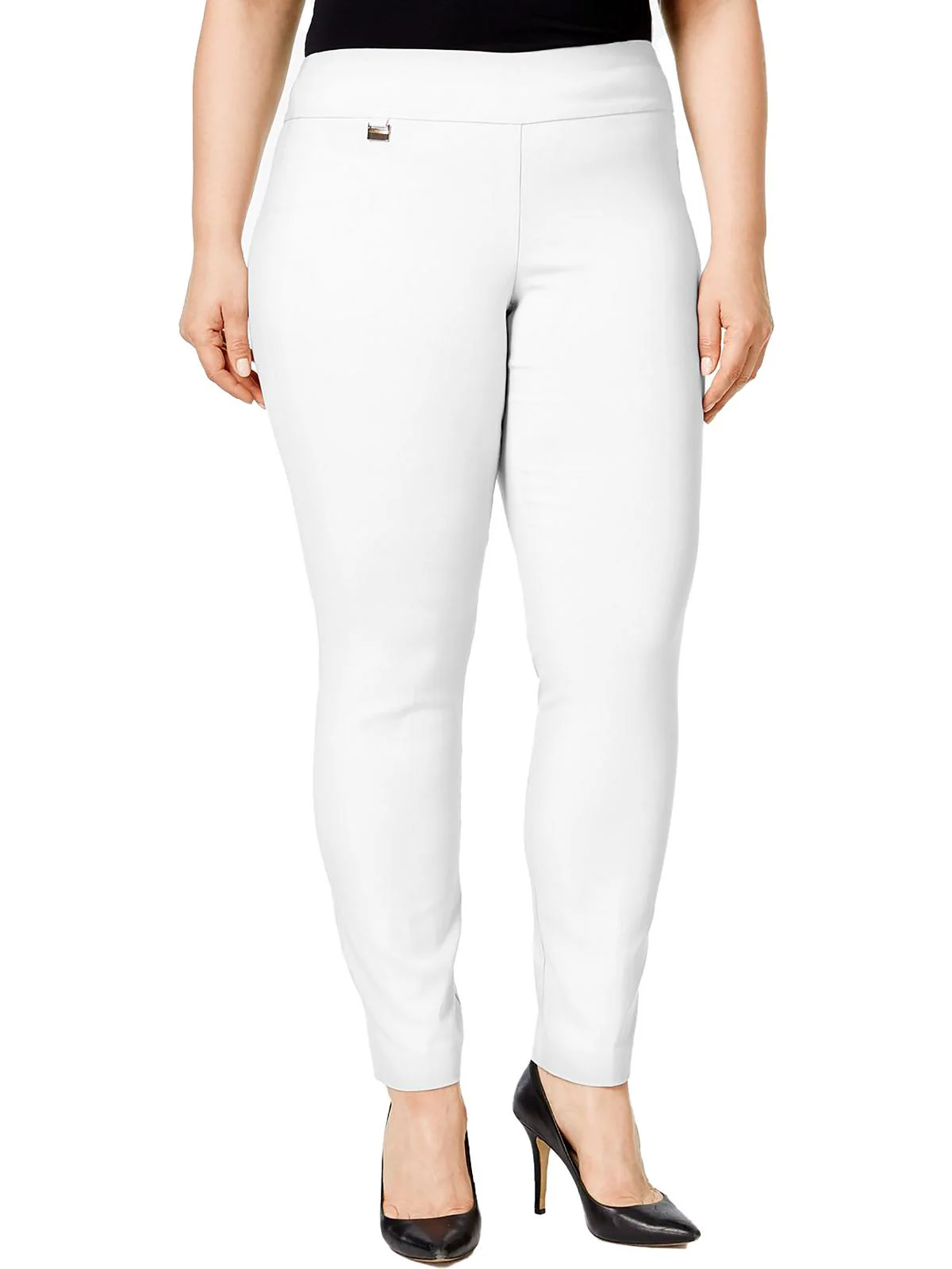 Plus Womens Tummy Control Petite Skinny Pants