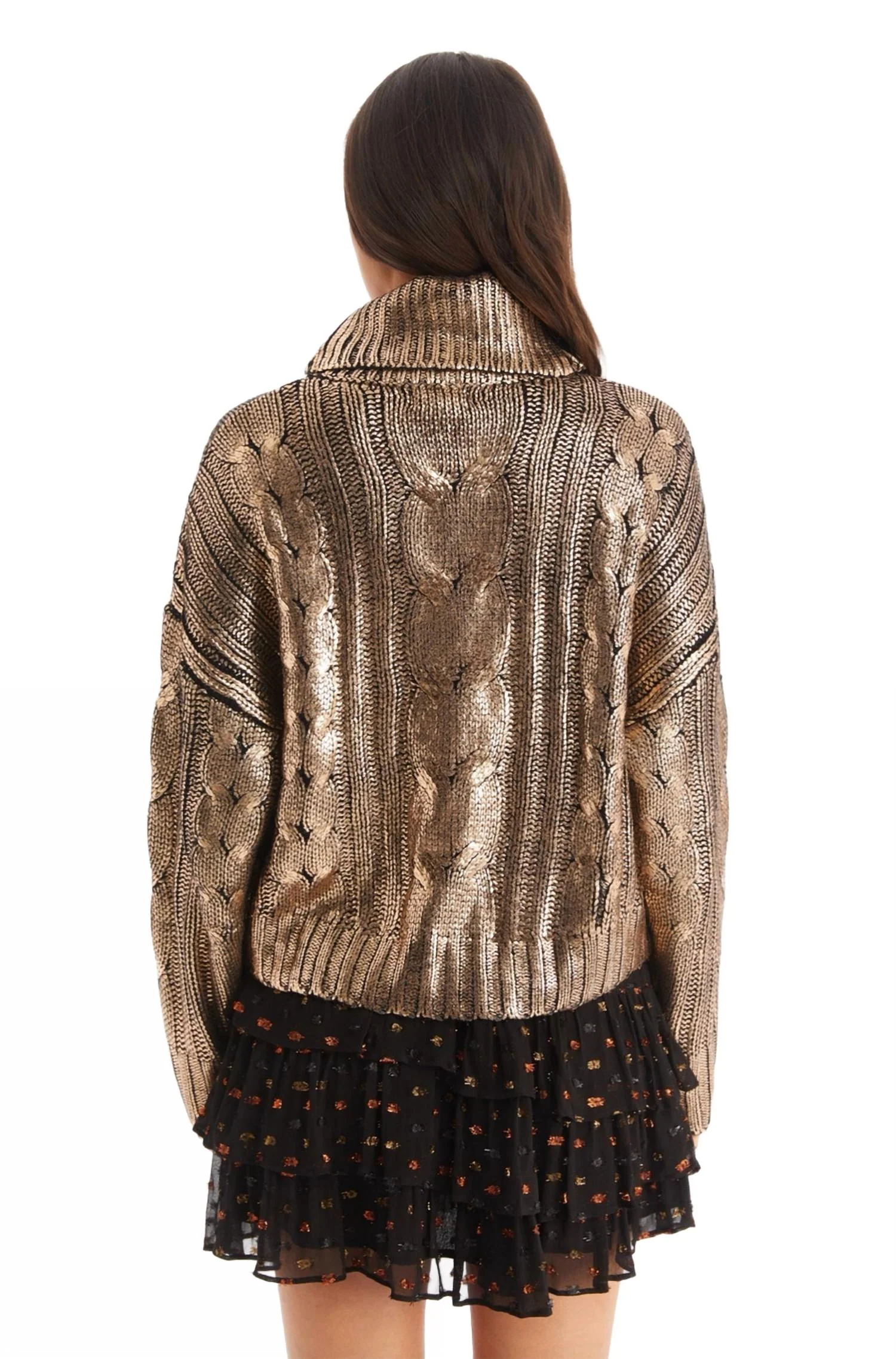 Ariana Mini Skirt In Black Metallic