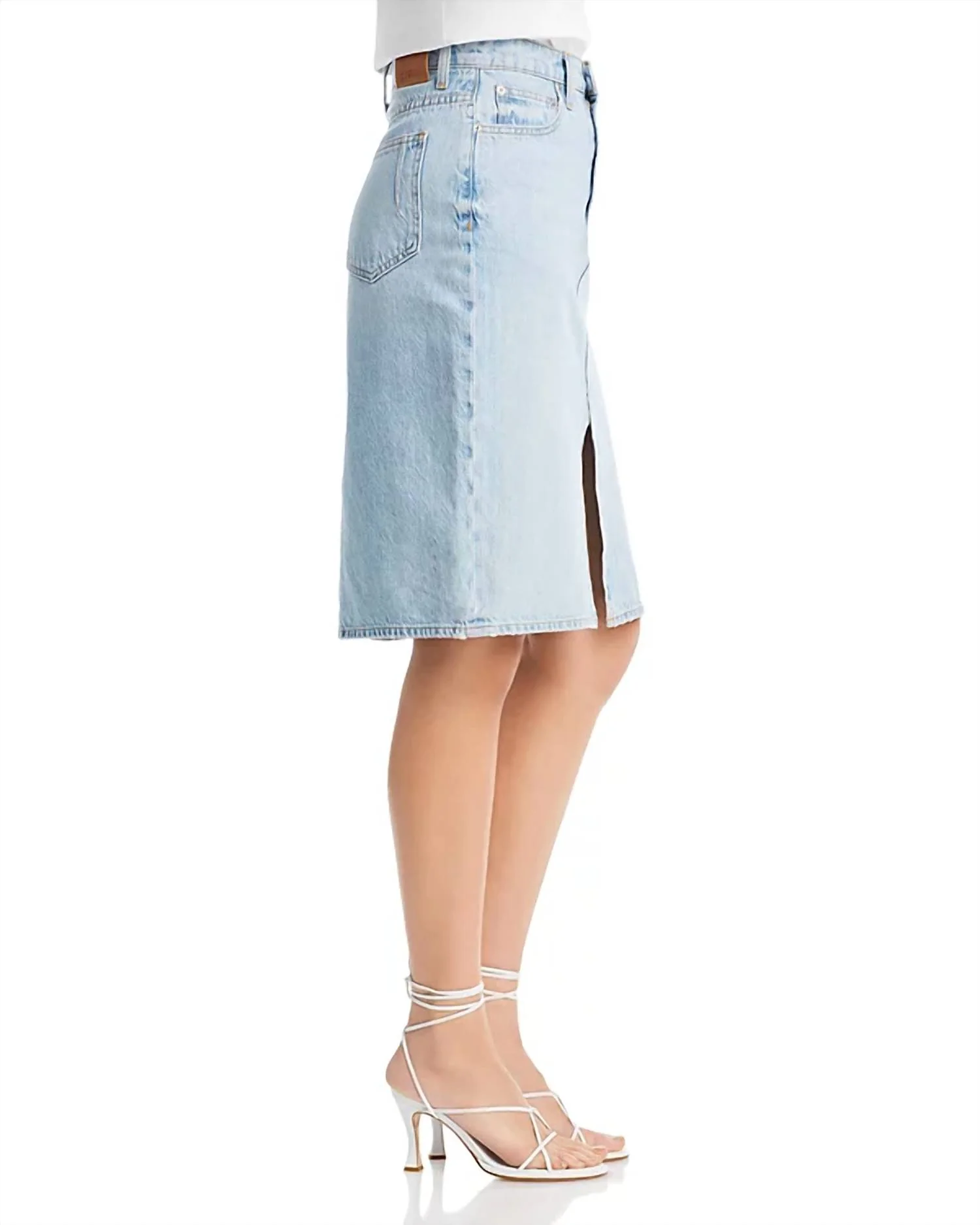 Cotton Juliet High Rise Denim Skirt In Ludlow