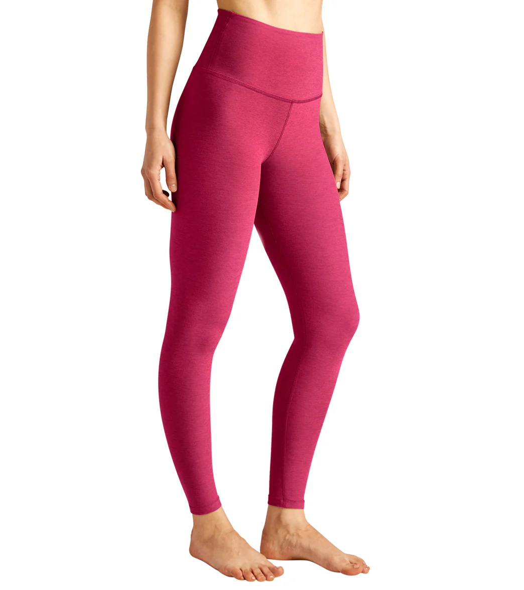 Beyond Yoga Spacedye High Waisted Caught In The Midi 7/8 Yoga Leggings Cranberry Heather
