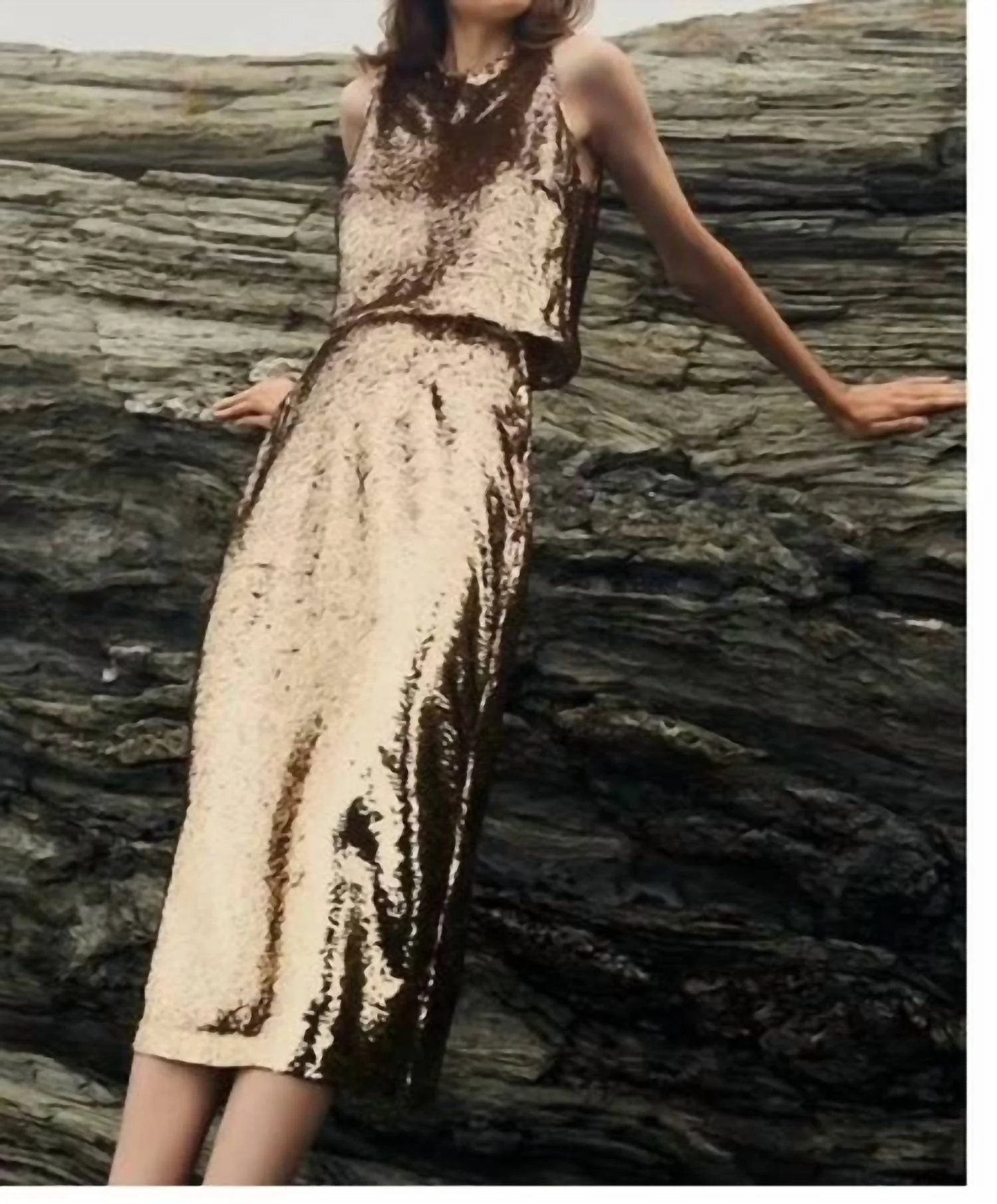 2 Pc Set Davis Top & Wray Skirt In Taupe