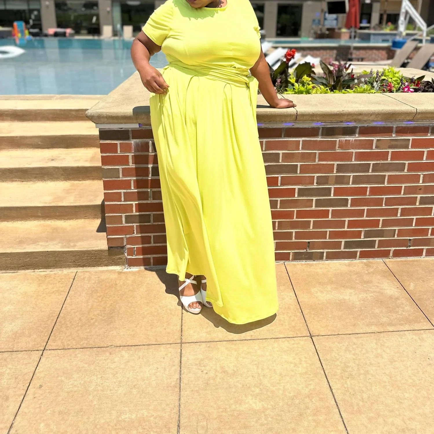 Aruba Maxi Skirt Set In Lime