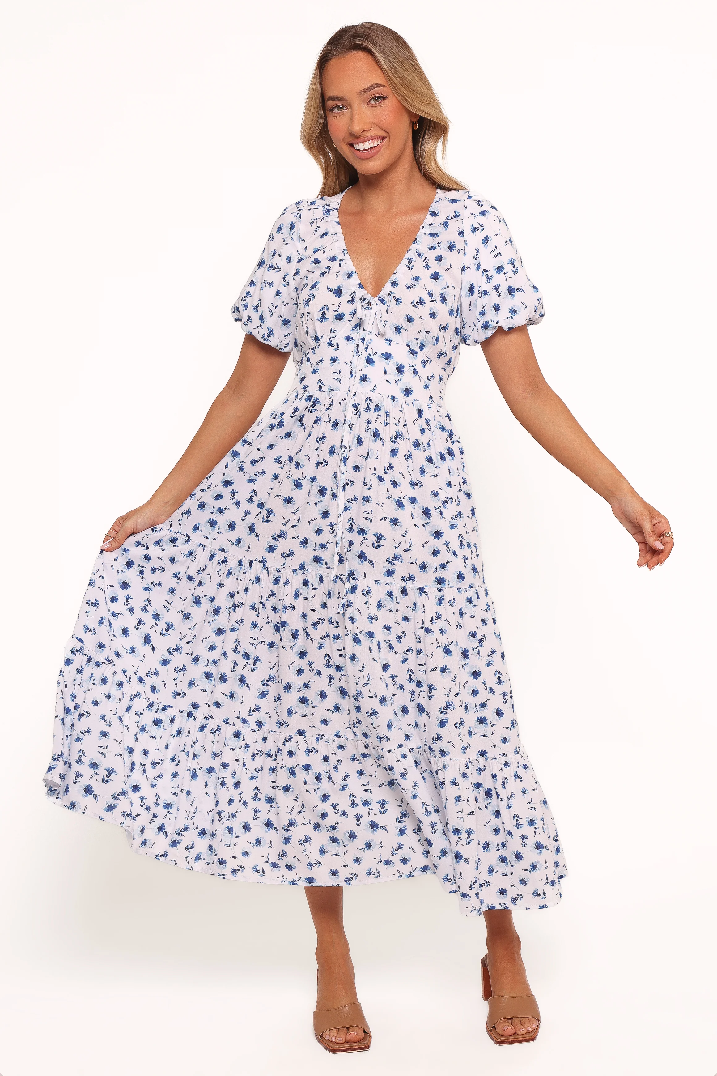 Roberts Maxi Dress - Blue Ditsy Floral