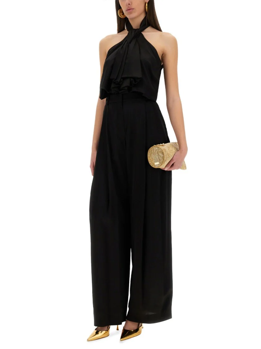 Wide-Leg Pants With Pleat Detail
