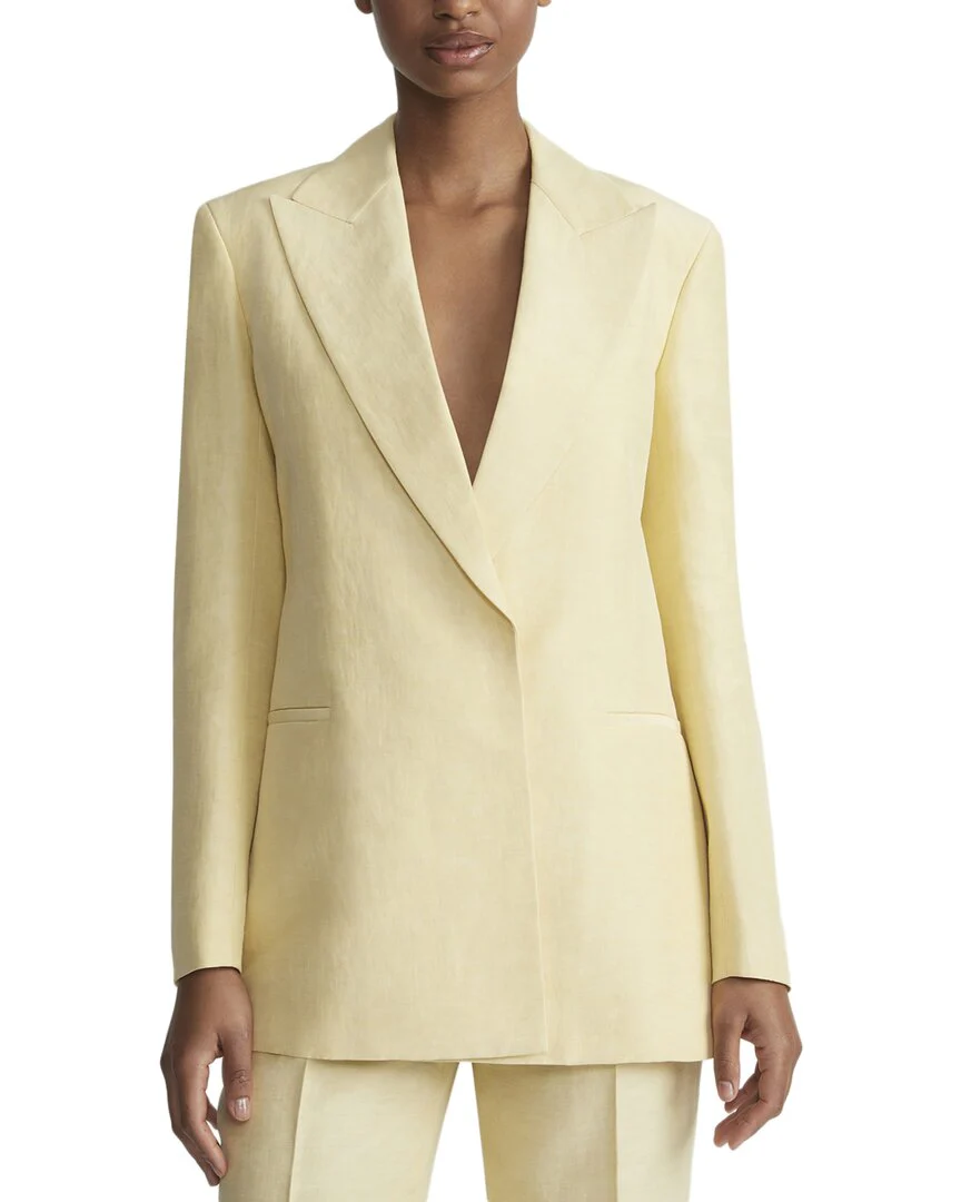 Lafayette 148 New York Peak Lapel Linen-Blend Blazer