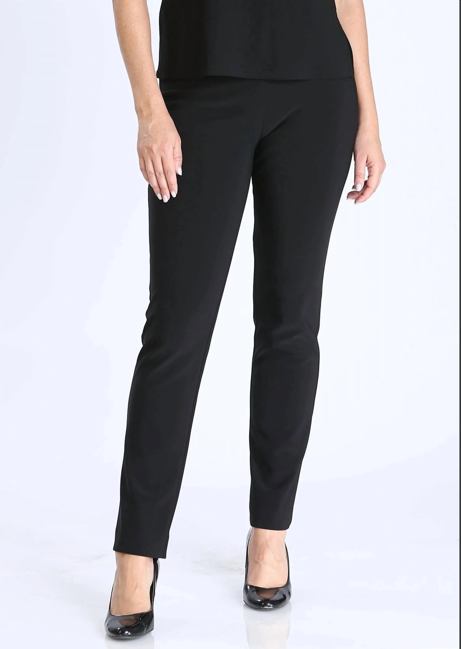 Bottom Split Straight Pants In Black