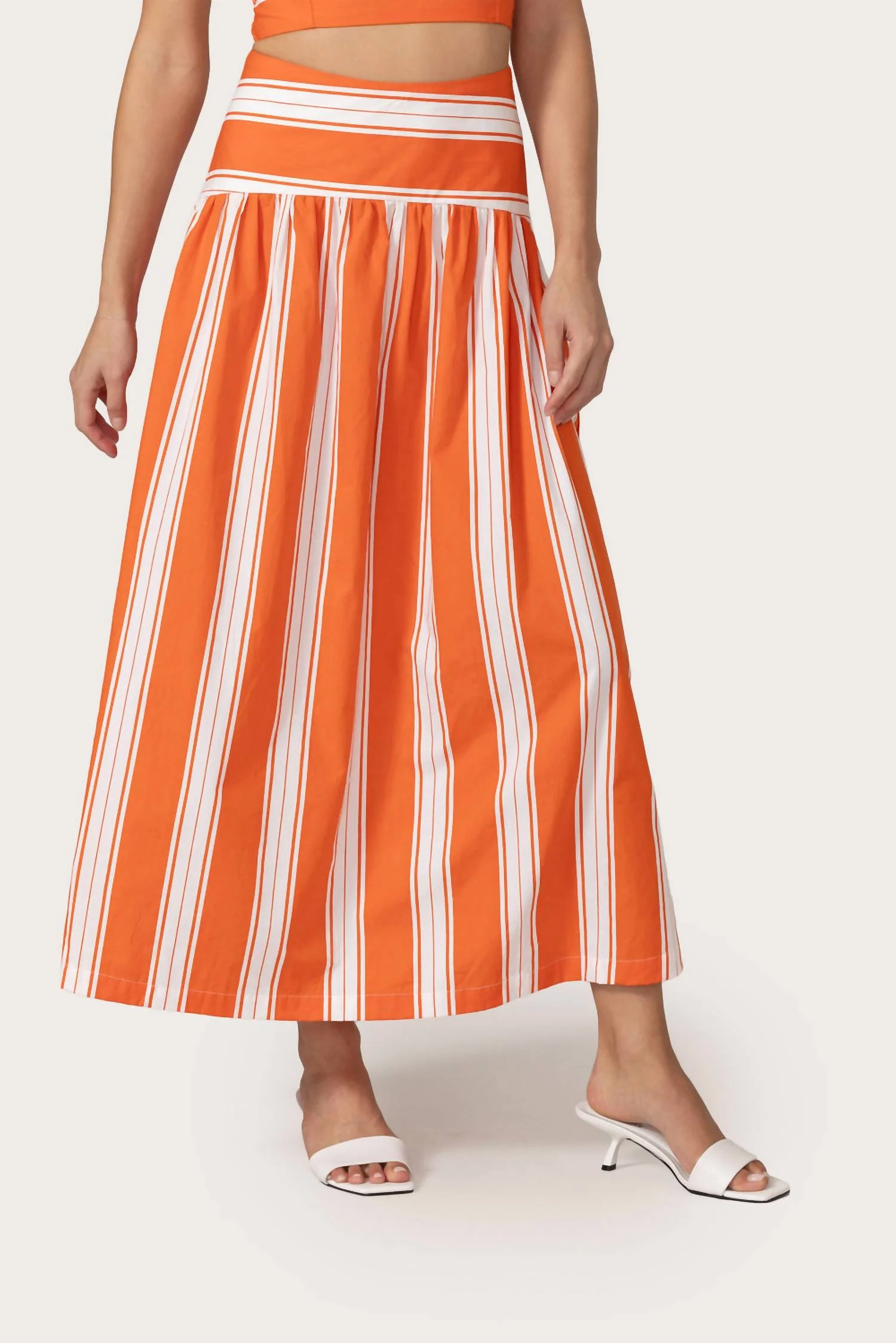 Oliver Poplin Skirt In One Colorsalsa Stripe