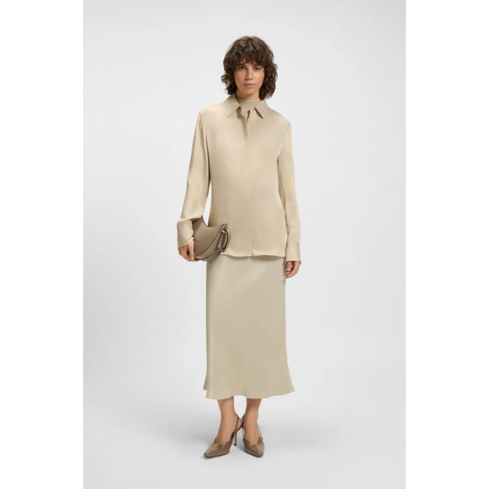 Regular-fit maxi skirt in satin