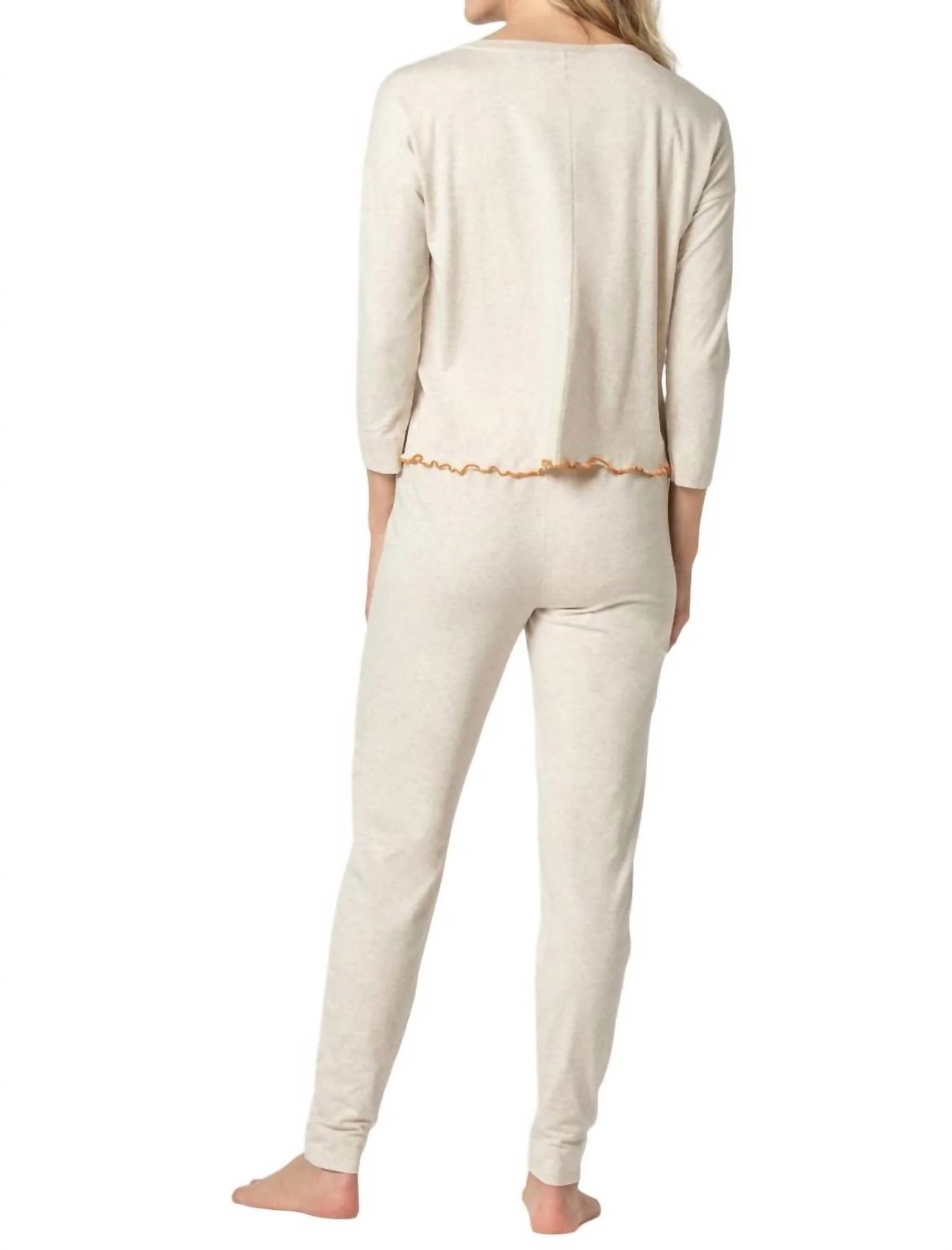 3/4 Long Sleeve & Pant Set In Oat