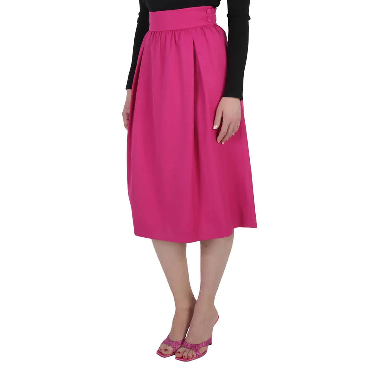 Moschino Ladies Fuchsia Flared Midi Skirt