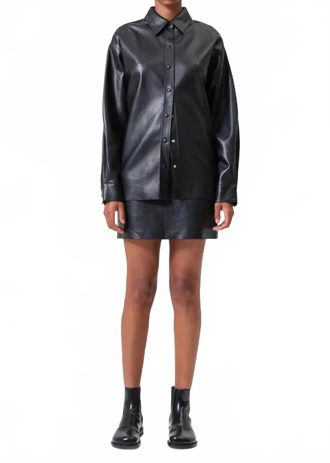 Agda Mini Skirt In Leather