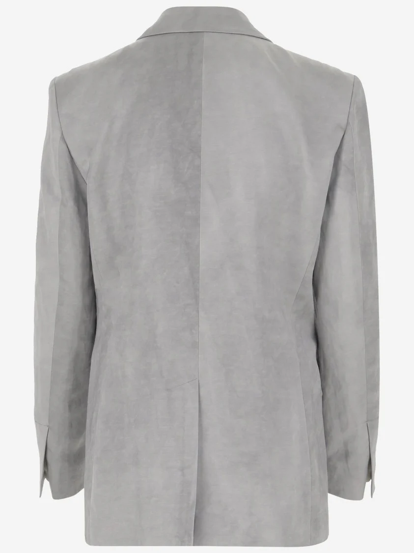 Viscose Blend Single-Breasted Blazer