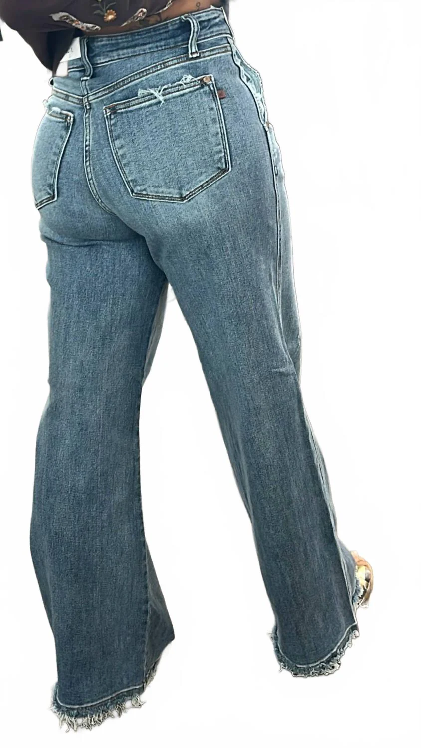 High Waist Retro Wide Fit Jeans In Denim