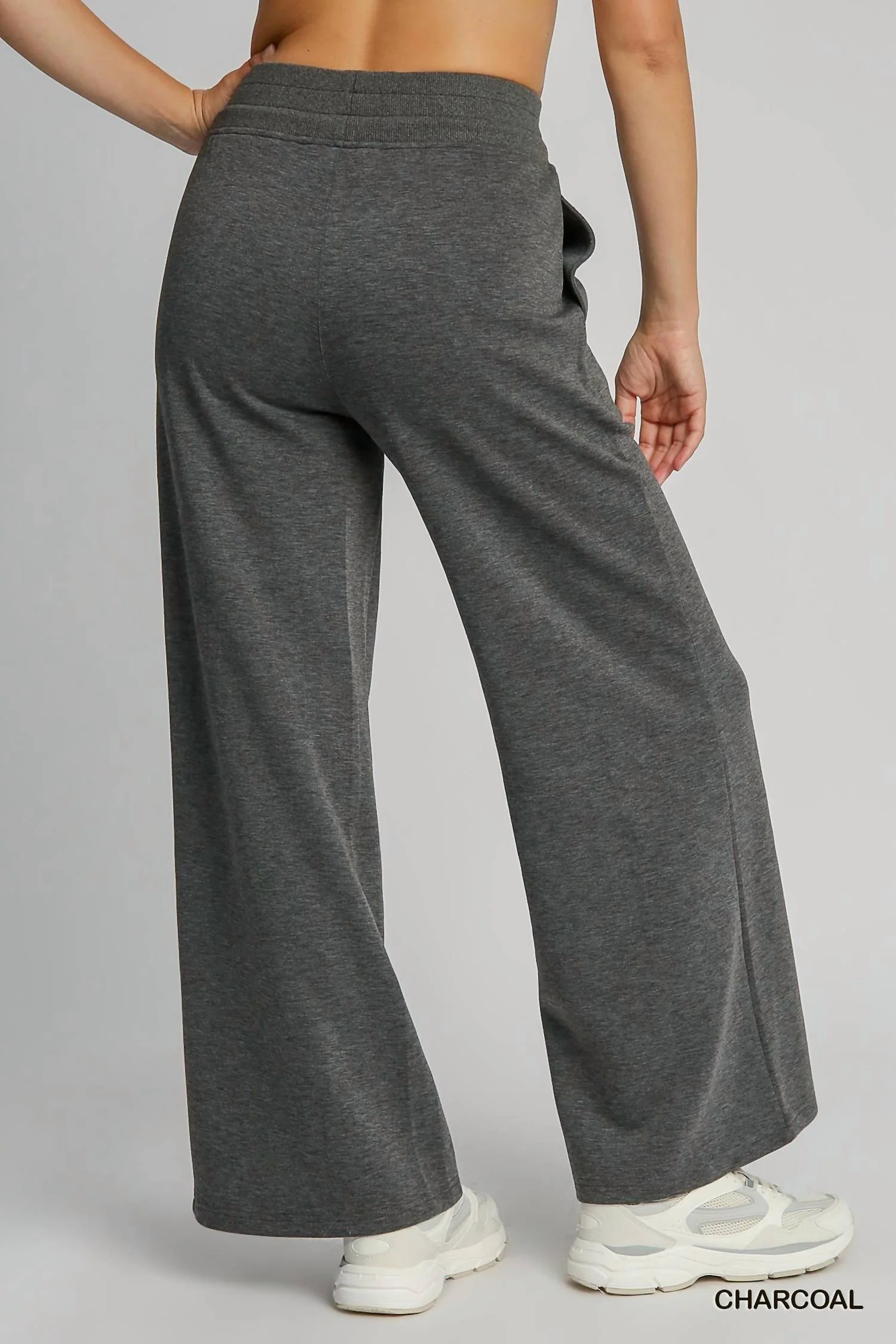 Luxe Knit High Waisted Pants In Grey