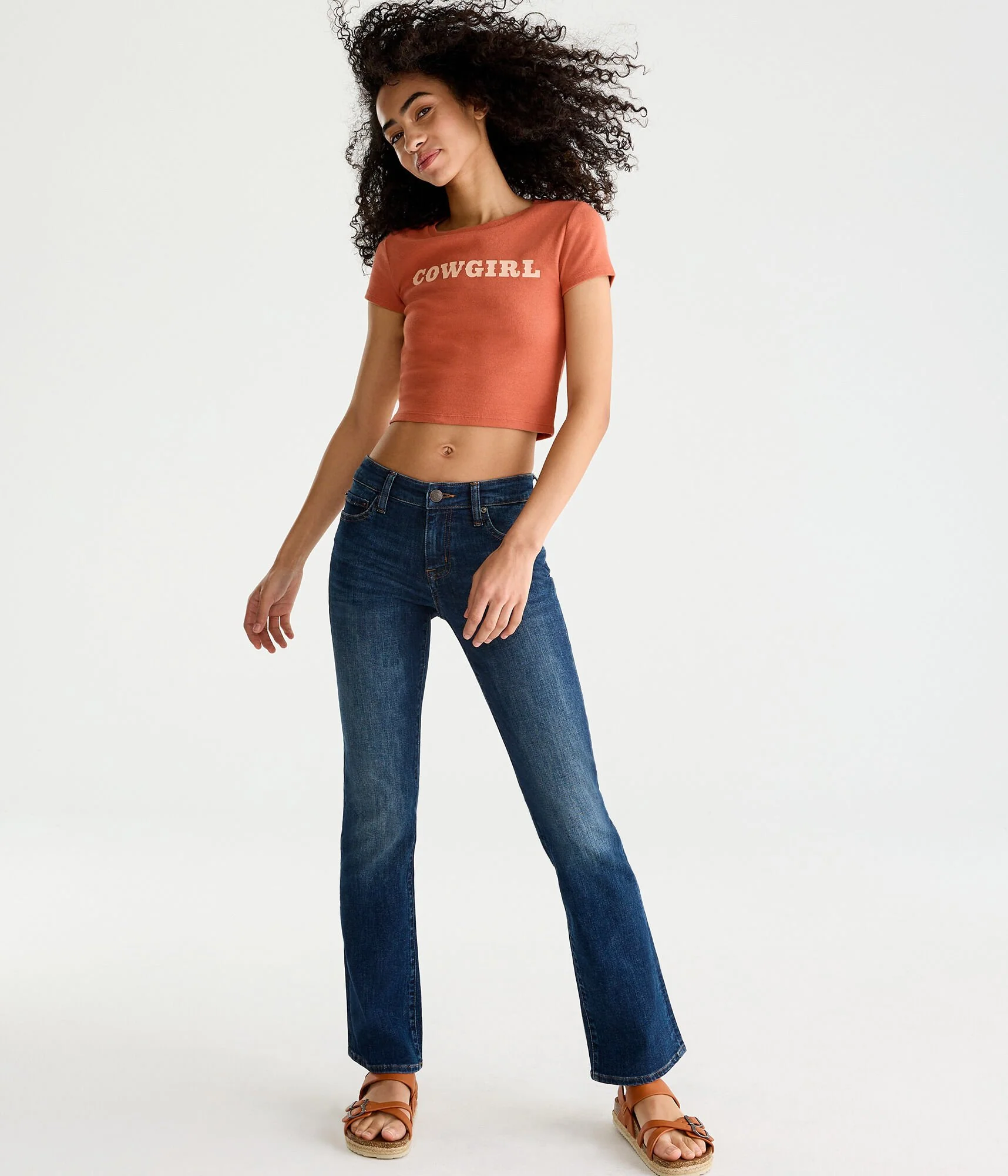Aeropostale Womens Mid-Rise Bootcut Jean