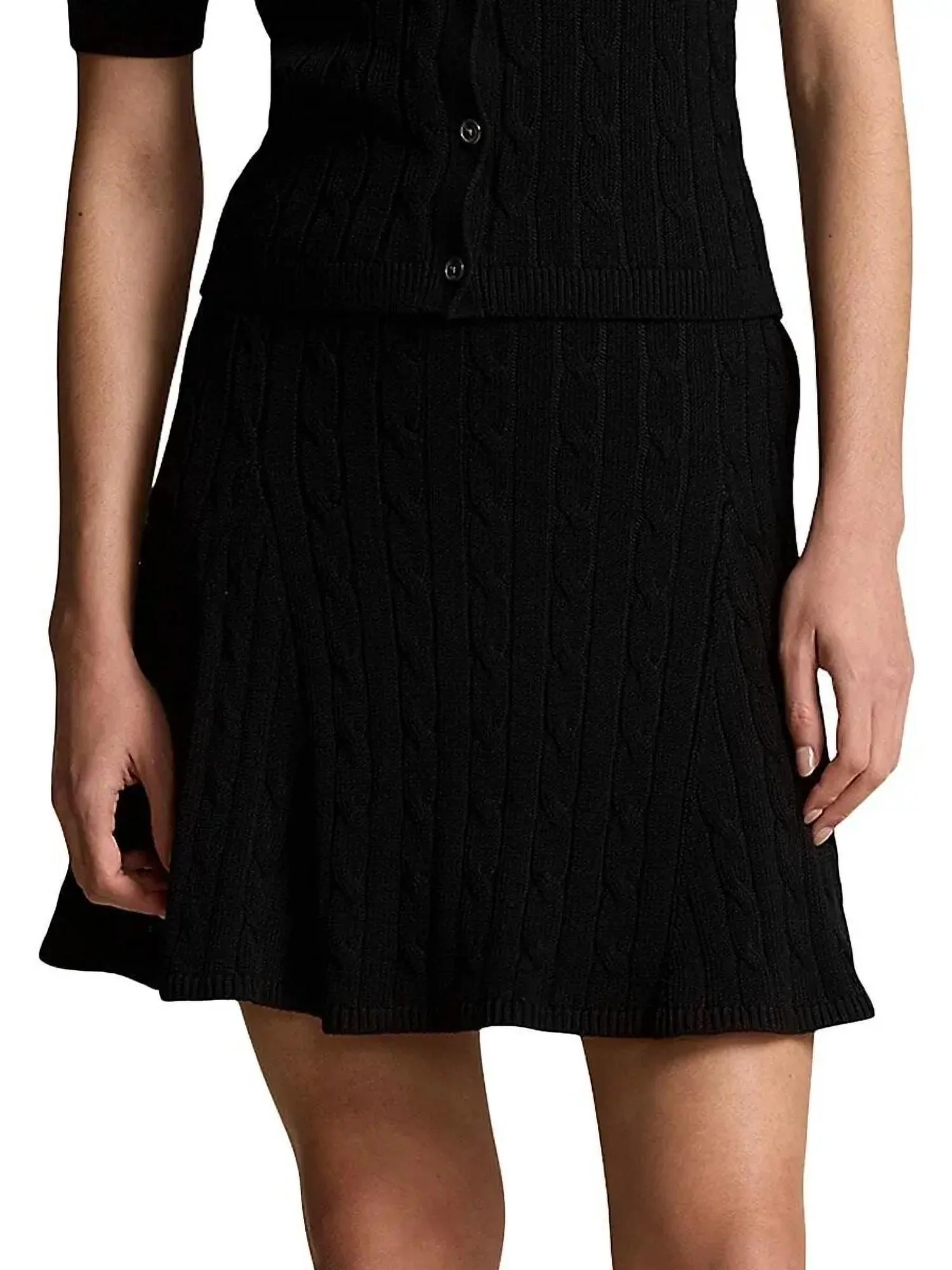 Cable Blend Skirt In Polo Black