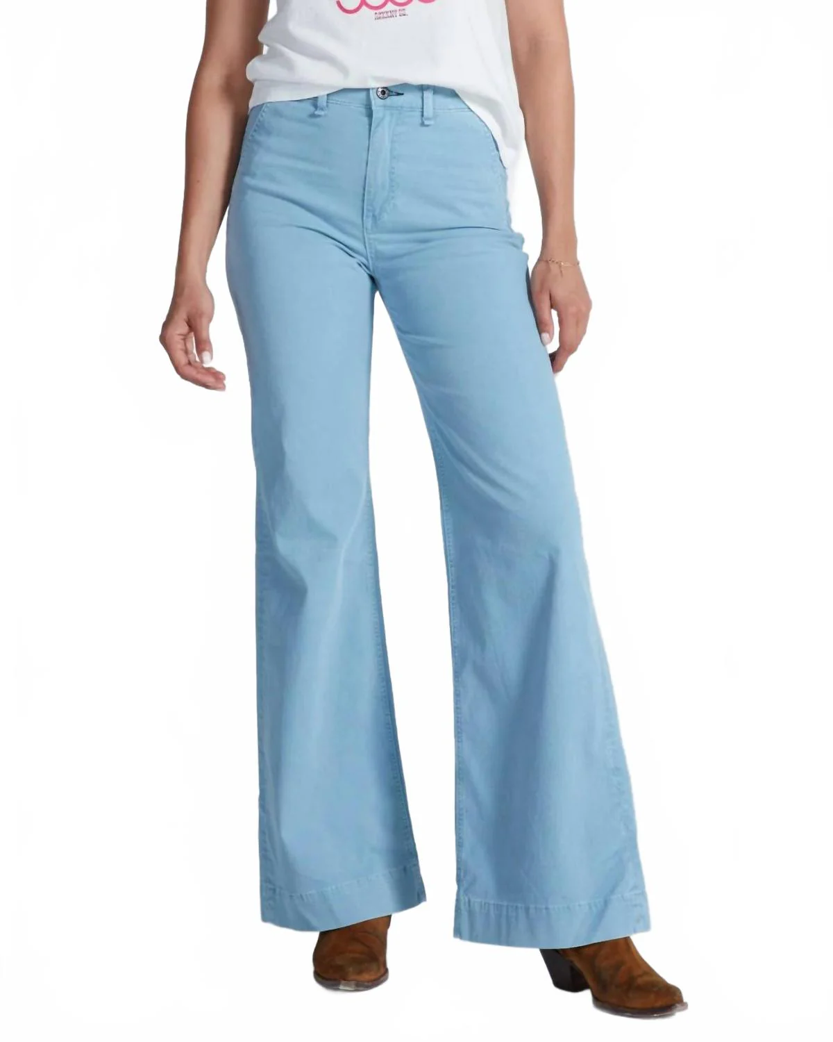 Twill Trouser In Washed Blue