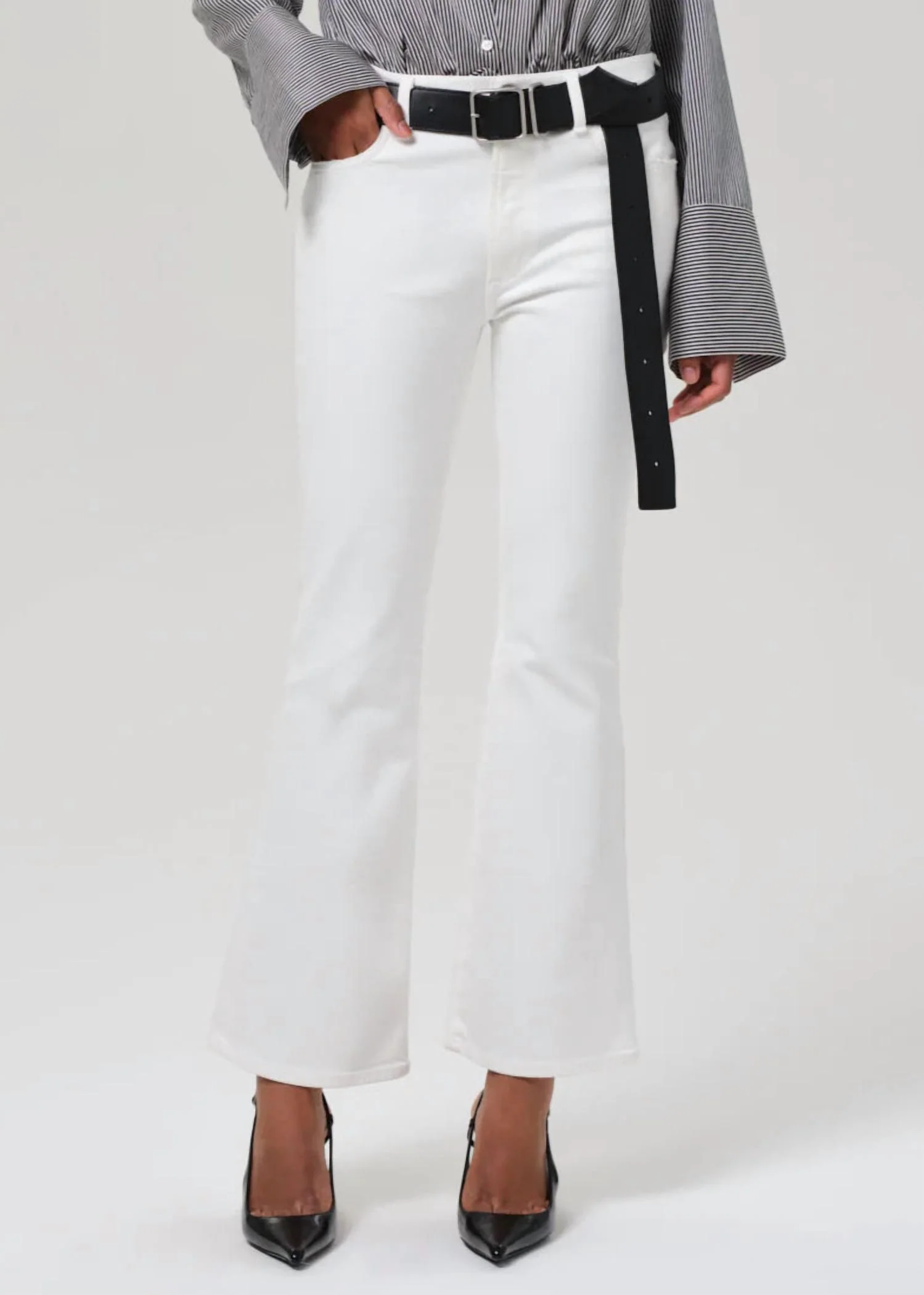 Lilah High Rise Bootcut Jeans In Soft White