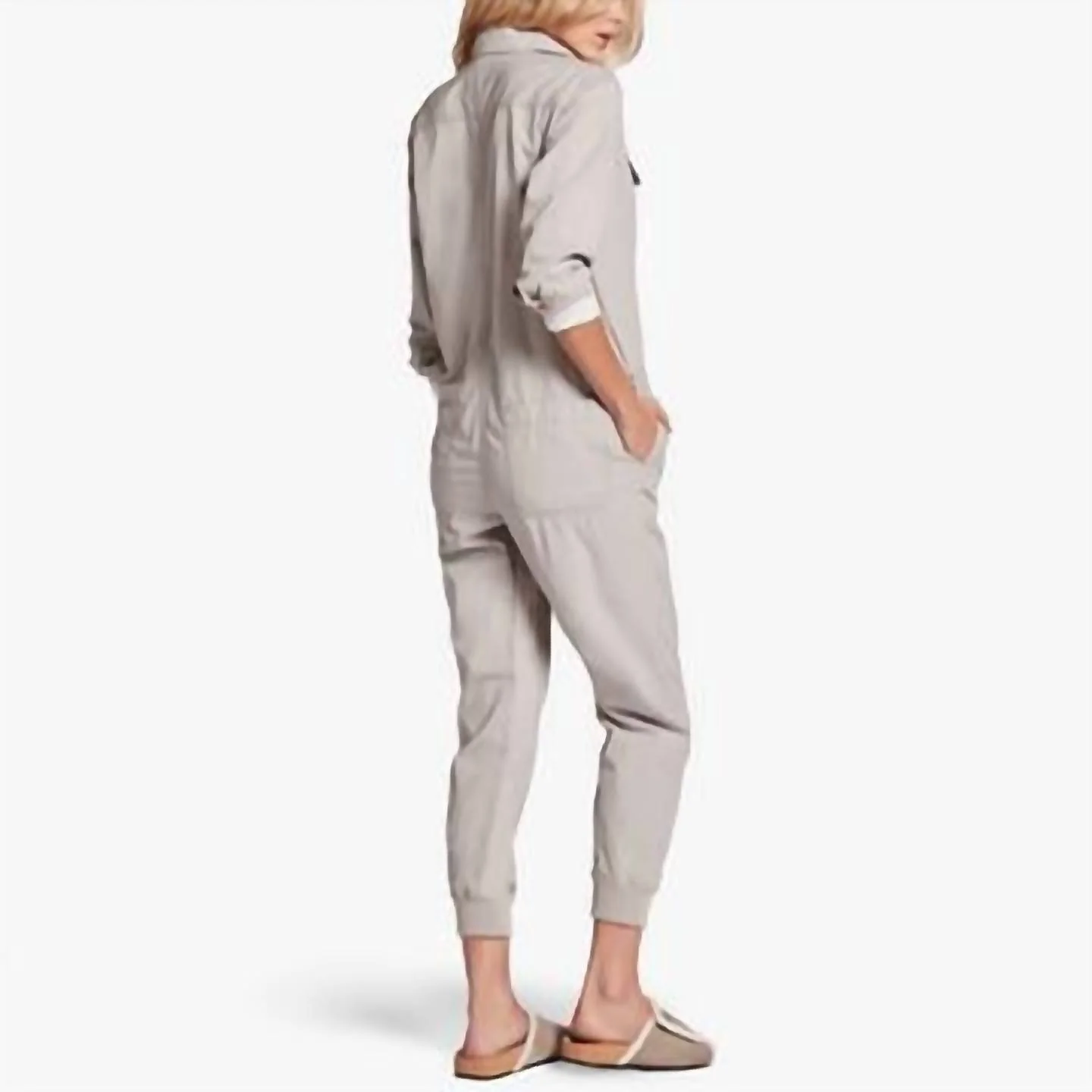 Utility Jumpsuit In Grey Cloud
