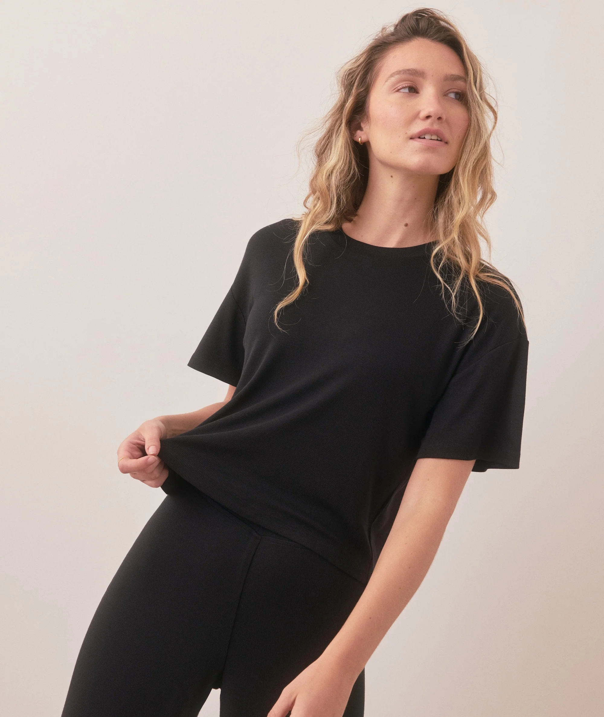 Lexi Rib Lounge Cropped Tee