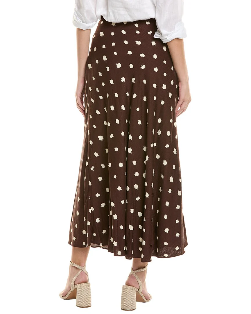 1.STATE Linen-Blend Midi Skirt