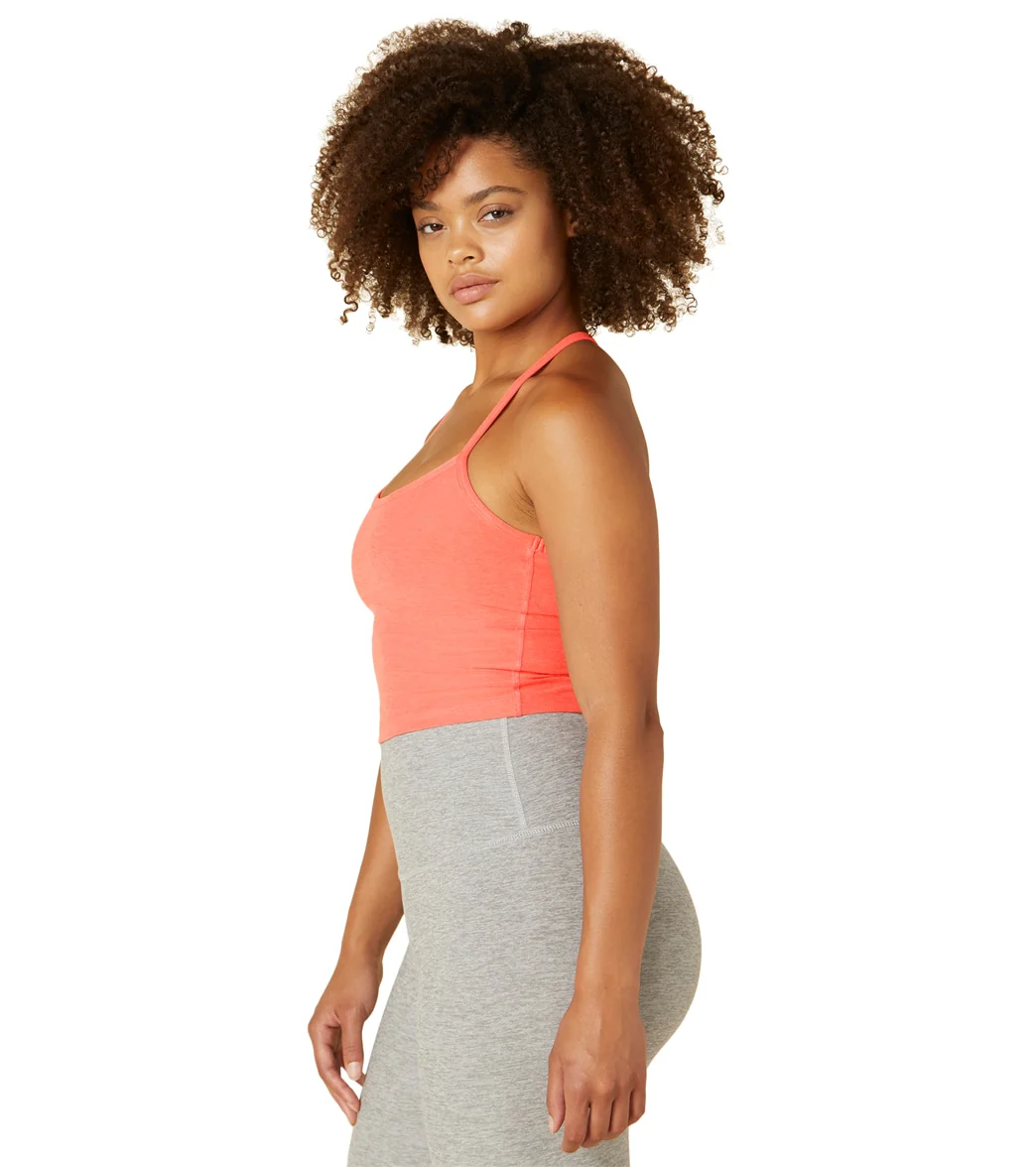 Beyond Yoga Spacedye Slim Racerback Cropped Tank Electric Peach Heather
