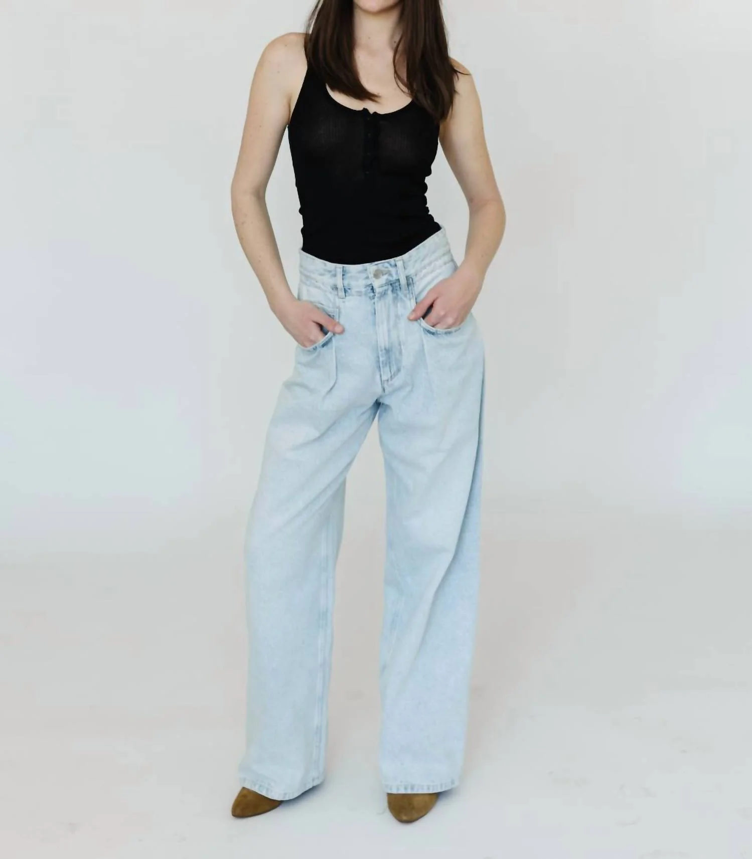 Rachelle Loose Fit Denim Jeans In Light Blue