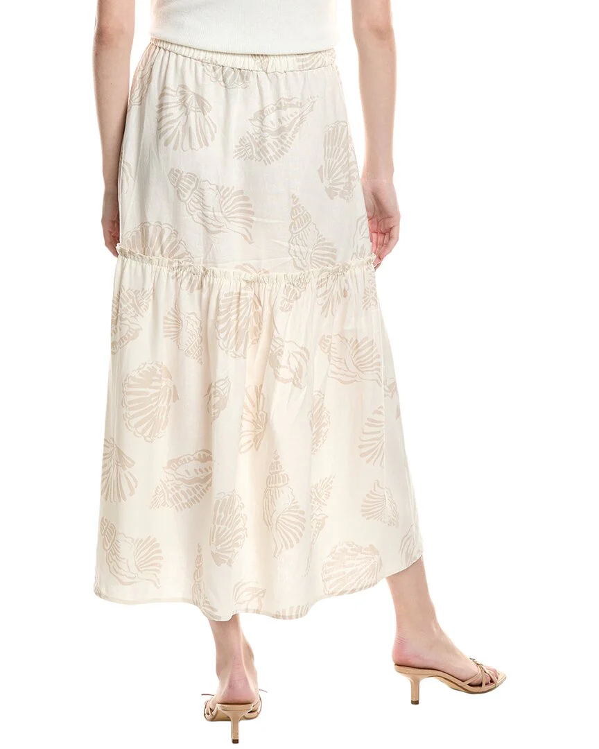 Jones New York Tiered Linen-Blend Maxi Skirt