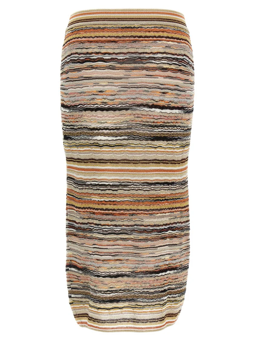 Wave Pattern Midi Skirt