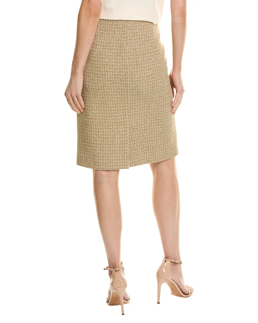 St. John Metallic Tweed Skirt