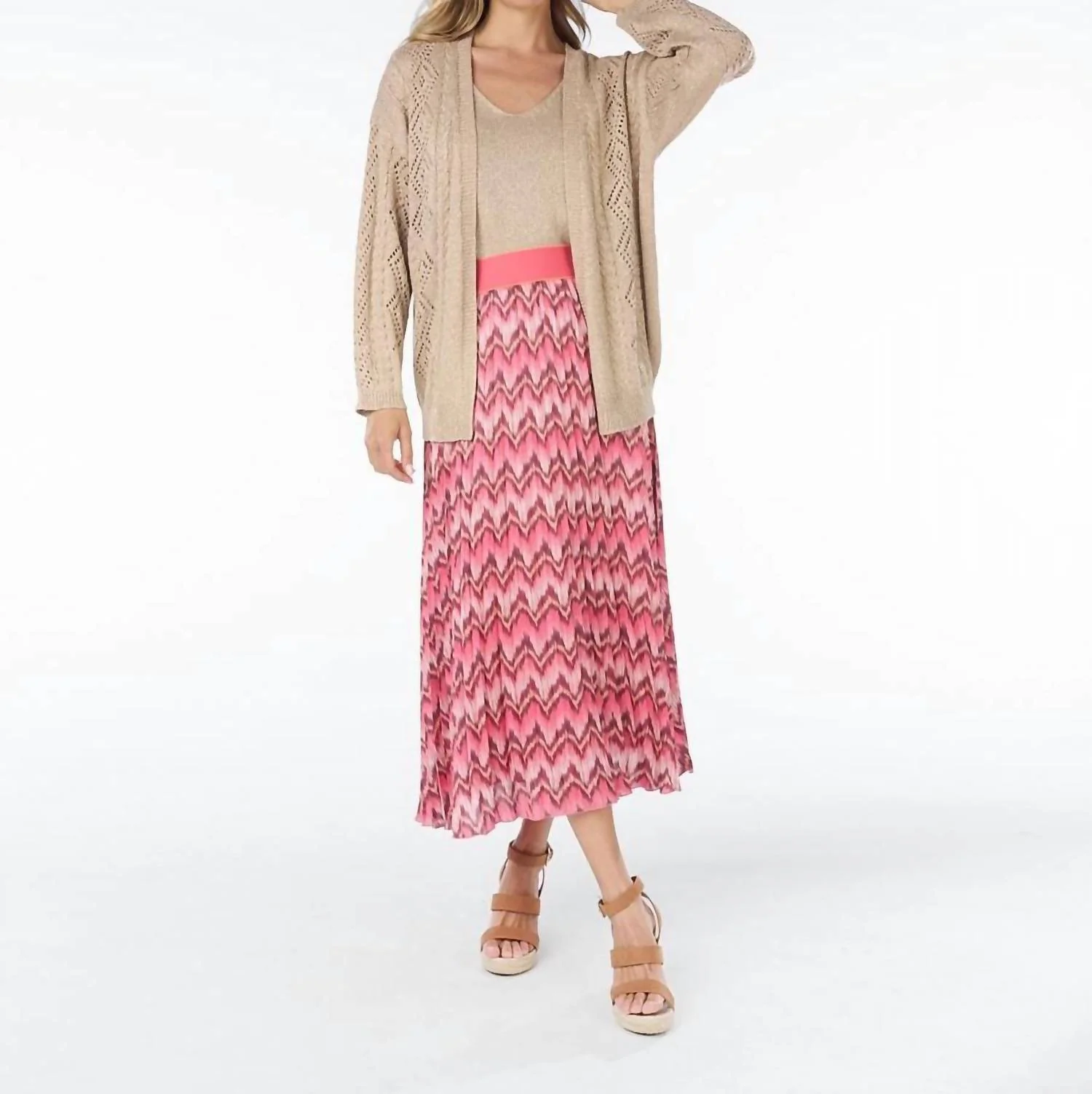 Plisse Skirt In Multi