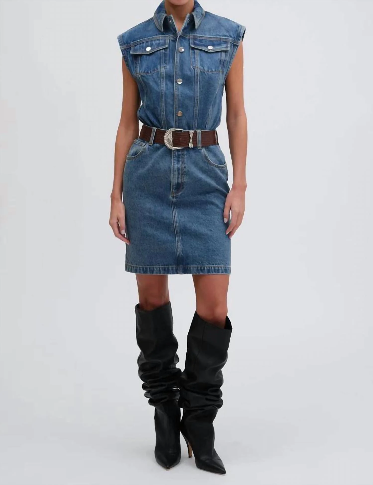 Hannah Denim Skirt In Lightwash Blue